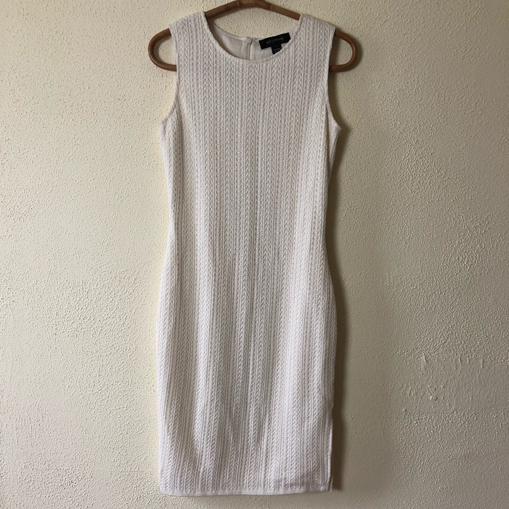 St. John White Midi Dress